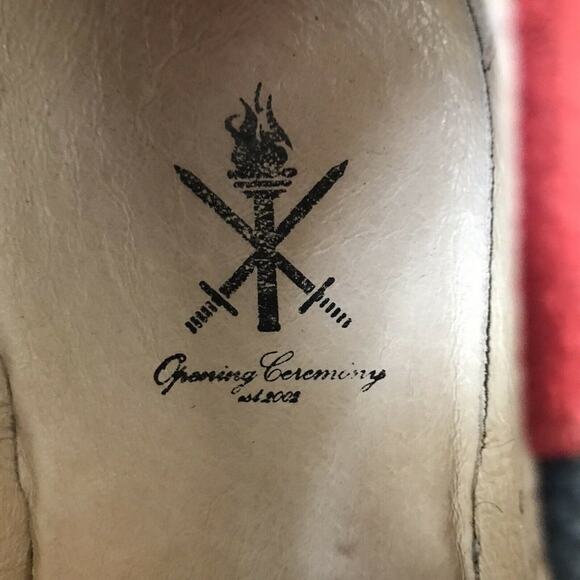 Opening Ceremony Women's Two Toned Leather Suede Oxford Flats Size US 7 Red Blue - Picture 10 of 12